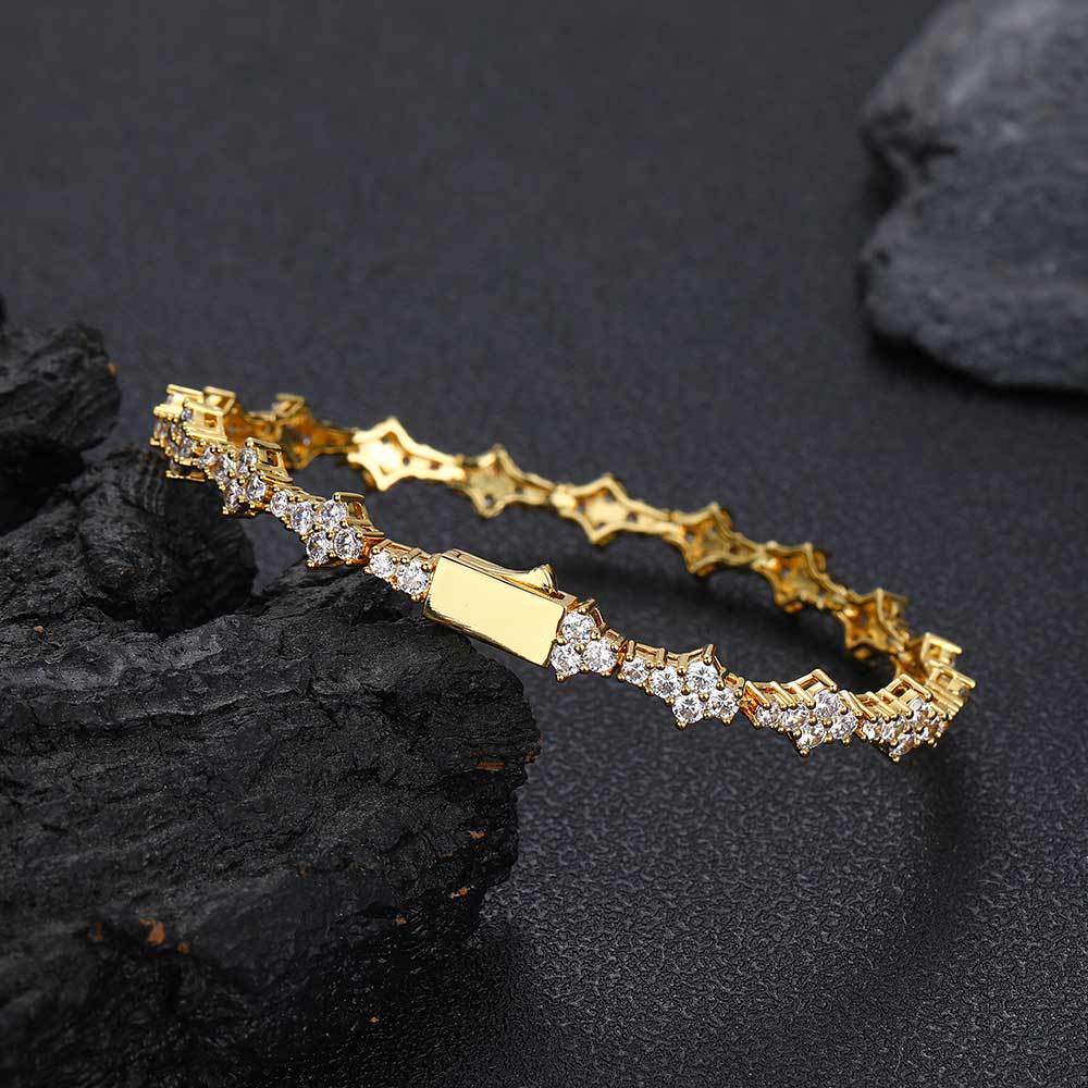 Spring clasp zirconium tennis bracelet