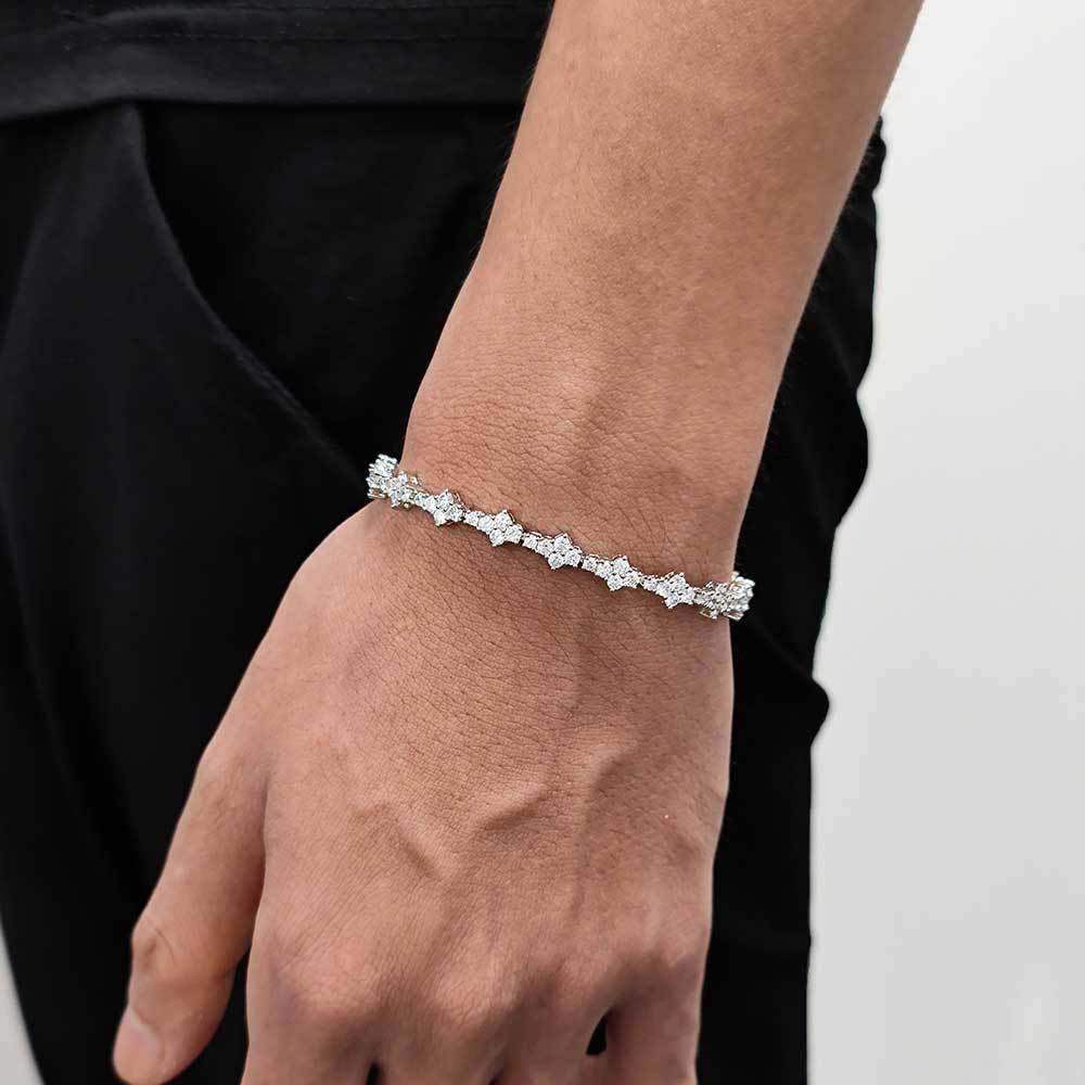 Spring clasp zirconium tennis bracelet