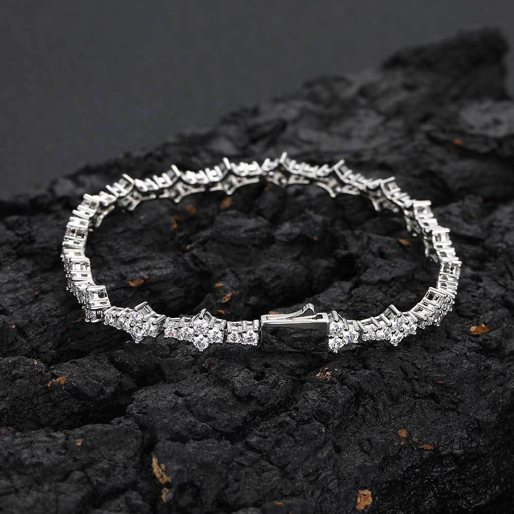 Spring clasp zirconium tennis bracelet