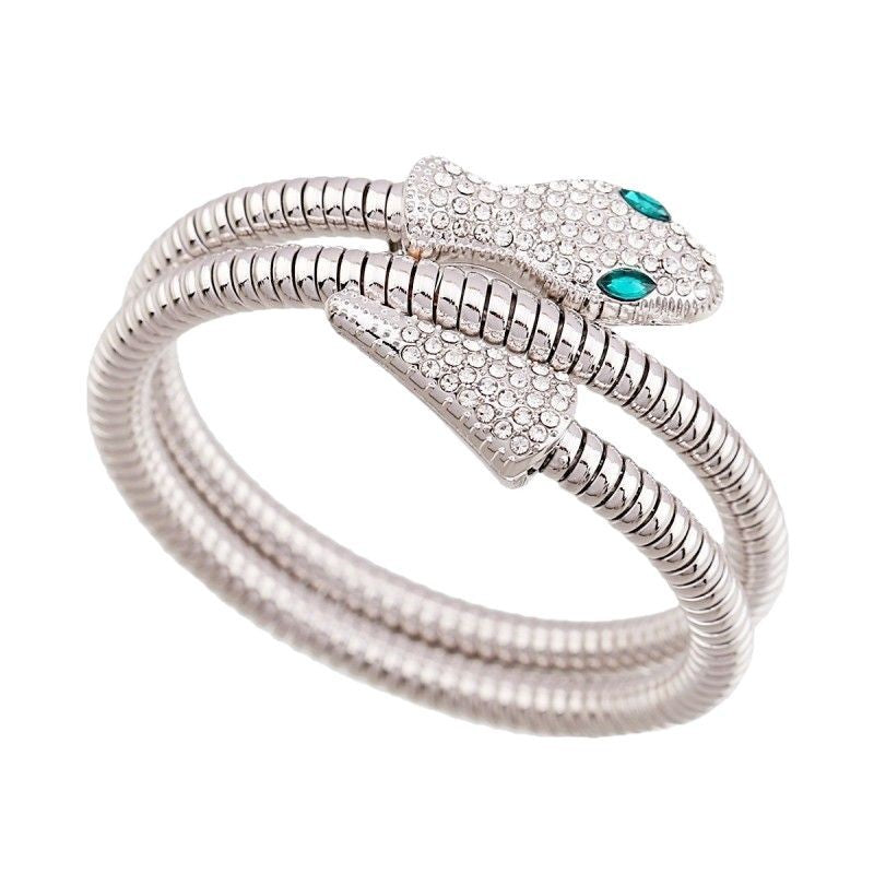 Female alloy snake-shaped bracelet