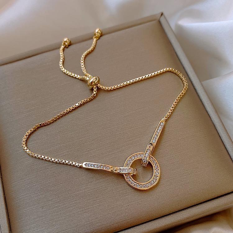 Ring-shaped adjustable snake bone bracelet