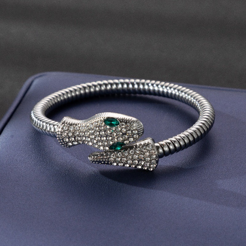 Female alloy snake-shaped bracelet