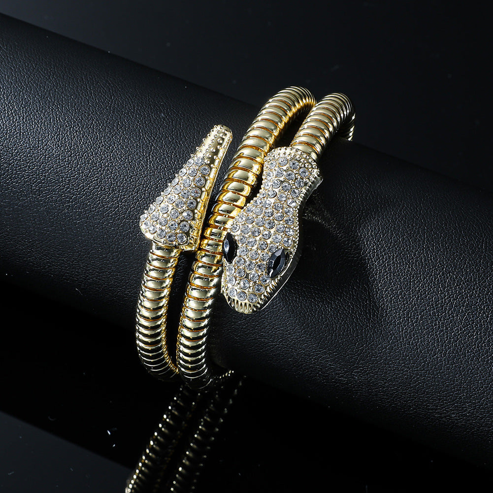 Female alloy snake-shaped bracelet