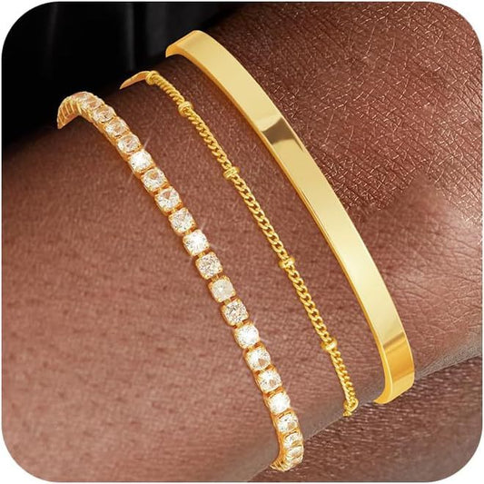 Inlaid single zirconia bracelet