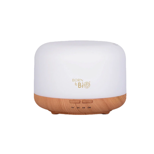Diffuseur blanc avec socle bois clair
