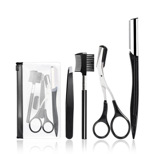 Eyebrow Trimmer Set with Scissors and Tweezers