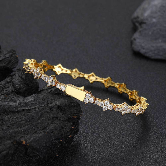Spring clasp zirconium tennis bracelet